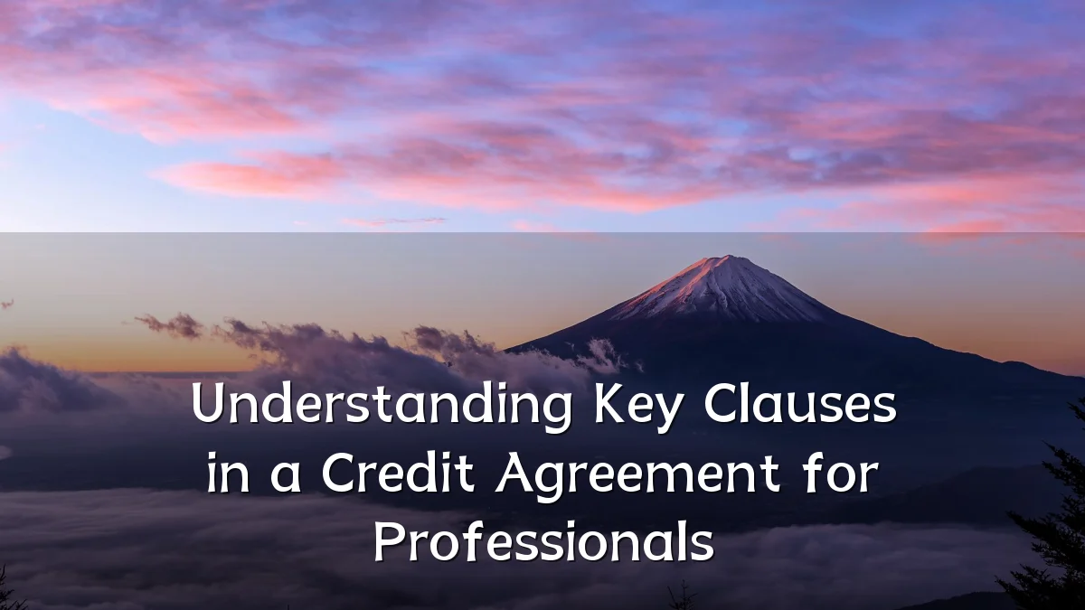 Understanding Key Clauses in a Credit Agreement for Professionals